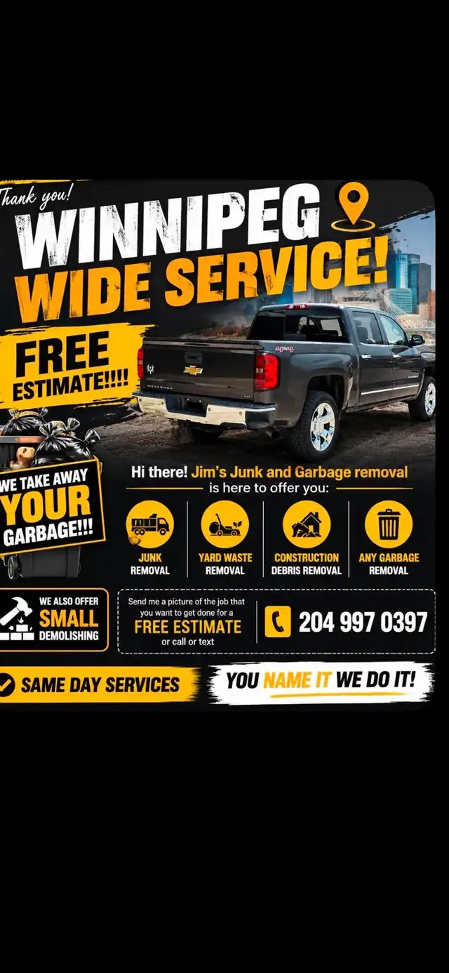 Junk removal call 204-997-0397