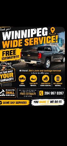 Junk removal call 204-997-0397