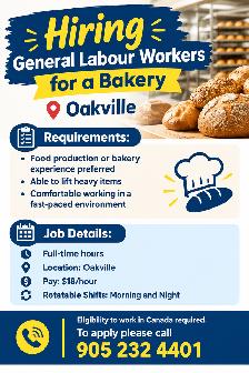 HIRING – GENERAL LABOUR WORKERS