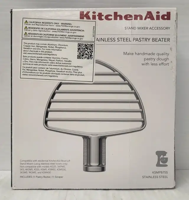 (N9744419) KitchenAid KSMPB7SS Pastry Beater Stand Mixer Acce...