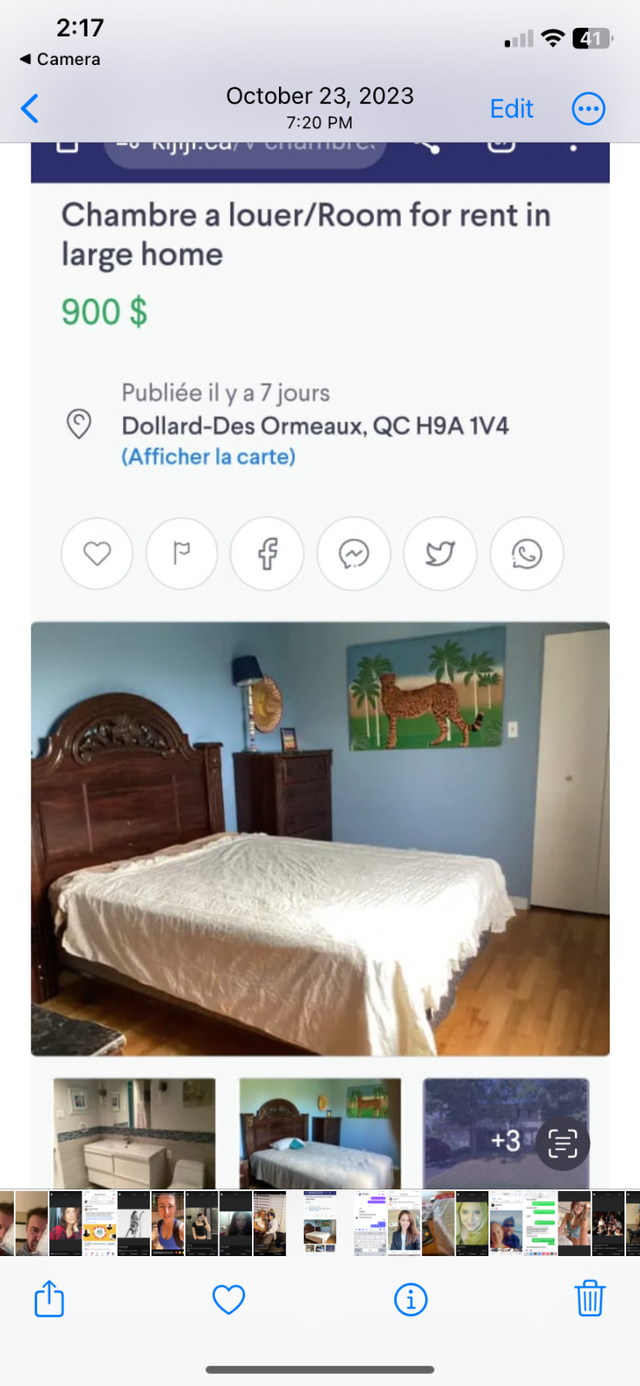 Room for rent/Chambre a louer $900/m