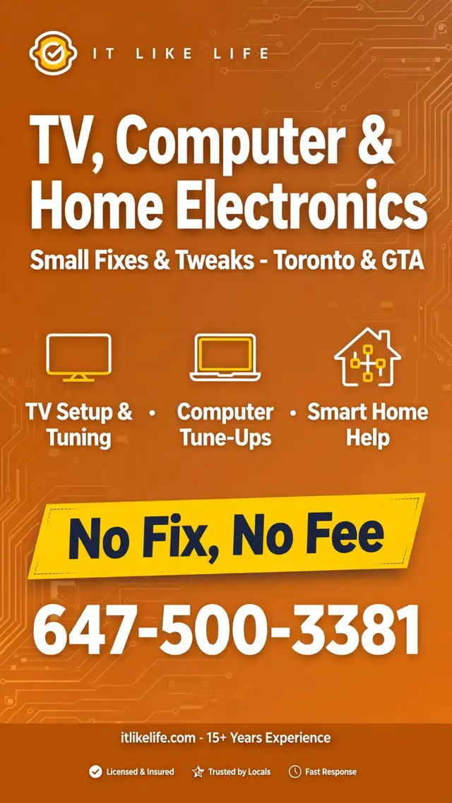 TV, Computer & Home Electronics — Small Fixes Toronto/GTA