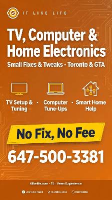 TV, Computer & Home Electronics — Small Fixes Toronto/GTA