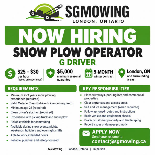 Snow Plow Operator – G Driver