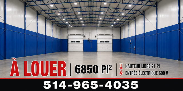FOR LEASE – 6,850 SQ. FT. INDUSTRIAL  SPACE