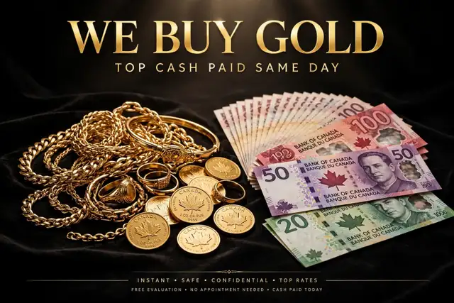 WE BUY GOLD — $163/g 24k | $122/g 18k | $95/g 14k — Cash Today