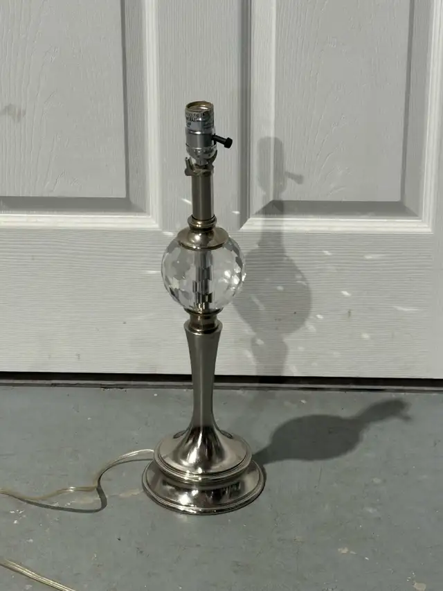 Crystal Silver Table Lamp Base - $20