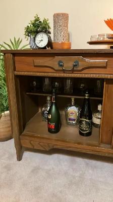 Mid century. TEAK TECK Plateau tournant / Buffet, bar, bahut dis - Photo 6