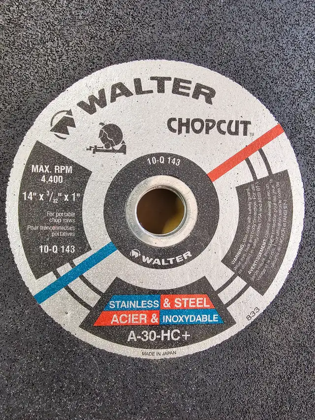 New Walter chop saw blades 14' X 6 in total
