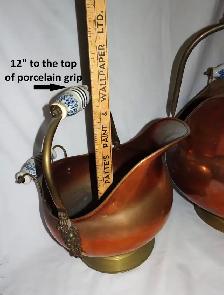 COPPER Vintage Coal Scuttle Buckets   Brass Accents – Delft Grip - Photo 5