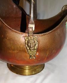 COPPER Vintage Coal Scuttle Buckets   Brass Accents – Delft Grip - Photo 6