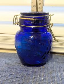 4 1/2 inch cobalt blue jar with click seal - Photo 5