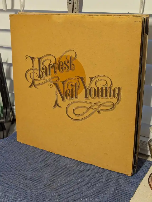 Neil Young, Harvest on vinyl with original lyrics sheet