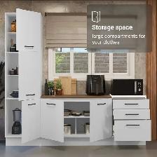 Madesa Hazel Kitchen Set 94' High Pantry- White
