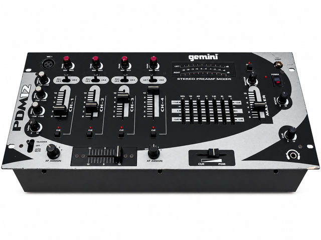 Gemini PDM12 4-Channel DJ Mixer 7-Band EQ $119