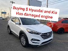 Wanted $ Hyundai and Kia / has damaged engine