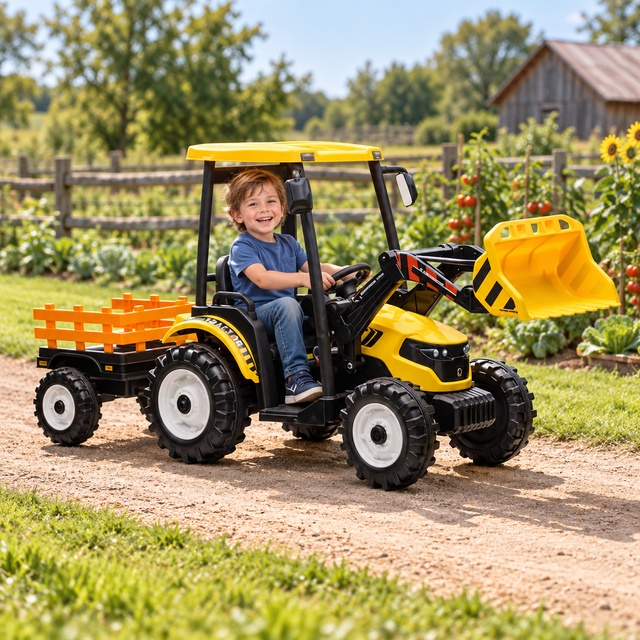 XL Tractor with Trailer, 6 Wheels, Electric, Parent Remote, MP3