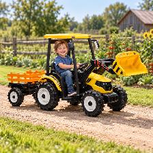 XL Tractor with Trailer, 6 Wheels, Electric, Parent Remote, MP3