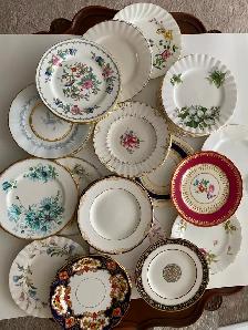 Vintage mixed side dish, butter & bread dish tableware