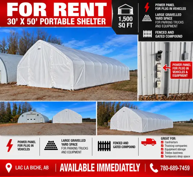 PORTABLE SHELTER & HEATED QUONSET