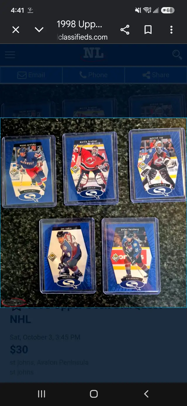 UPPER DECK NHL INSERTS