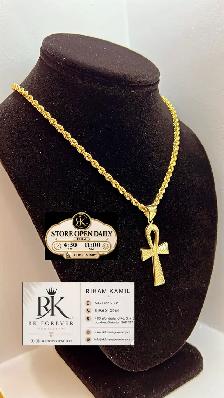 10K  yellow Gold Chain & Pendant # R 55 - Photo 2