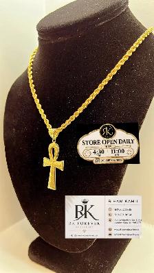 10K  yellow Gold Chain & Pendant # R 55 - Photo 3