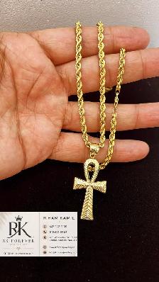 10K  yellow Gold Chain & Pendant # R 55 - Photo 4