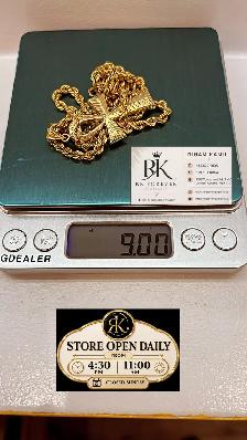 10K  yellow Gold Chain & Pendant # R 55 - Photo 5