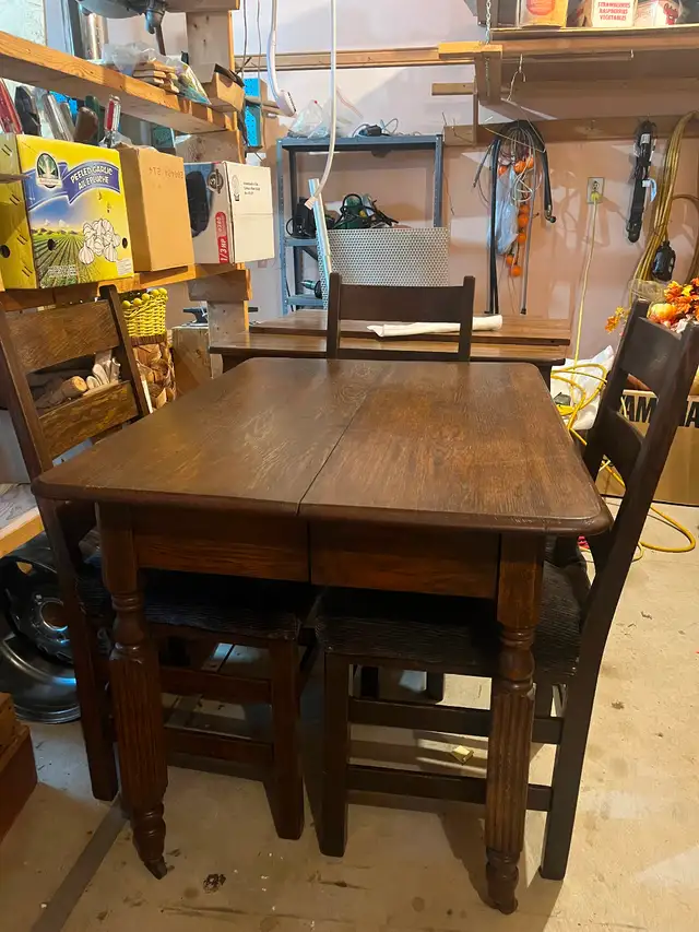Antique table with chairs
