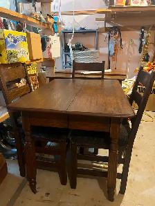 Antique table with chairs