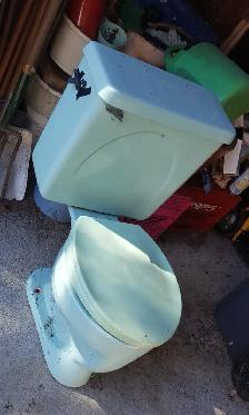 Light Green Vintage Retro Toilet.