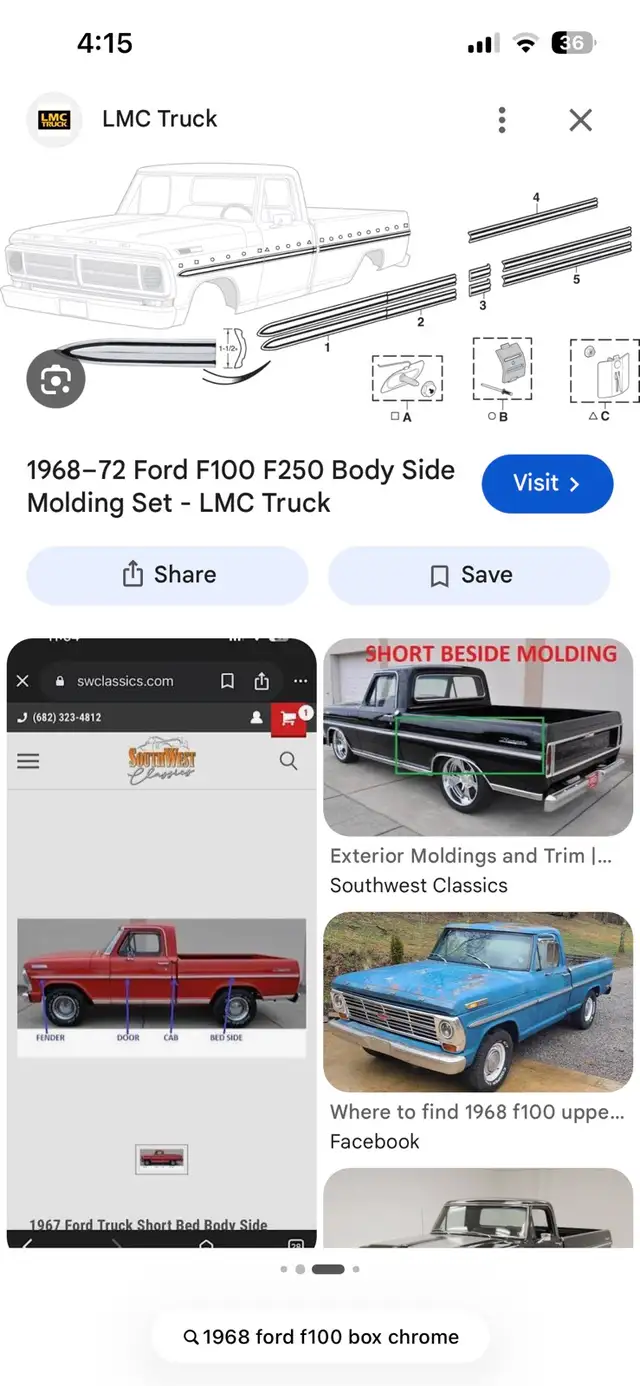 Looking To Buy 1968 Ford F-100 Box Chrome