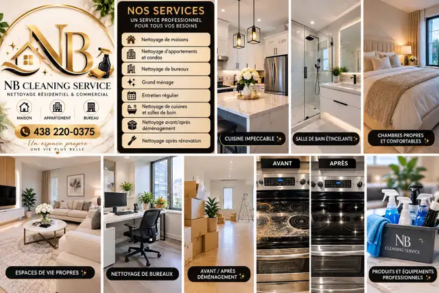 Entretien ménager – Résidentiel & Commercial | NB Cleaning Servi
