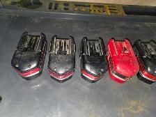 7 Milwaukee 18V Power Plus Old Style Batteries Need Work