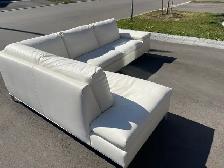 White Structube Leather Sectional Sofa