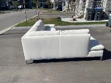 White Structube Leather Sectional Sofa - Photo 2