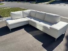 White Structube Leather Sectional Sofa - Photo 4