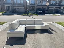 White Structube Leather Sectional Sofa - Photo 5