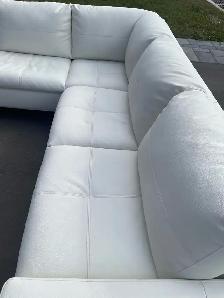 White Structube Leather Sectional Sofa - Photo 7