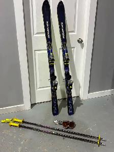 Rossignol CUT 10.4 150cm Ski Set w/ Poles & Goggles
