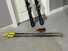 Rossignol CUT 10.4 150cm Ski Set w/ Poles & Goggles - Photo 7
