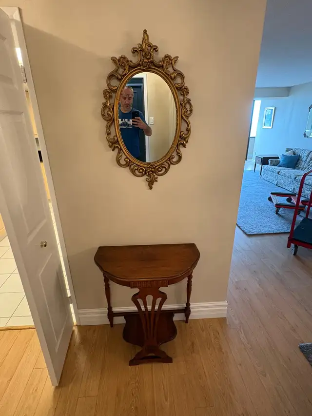 Used Antique Console Table with Mirror