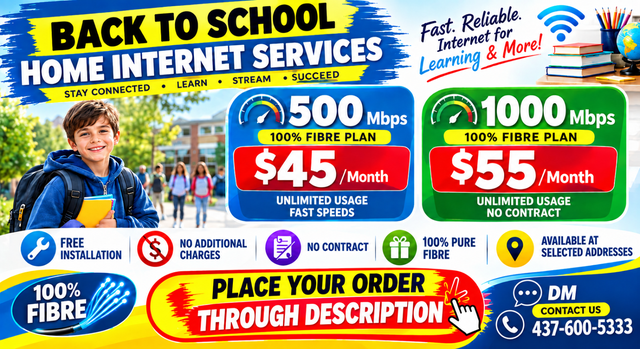 Best 500mbps & 1gbps cheap home fibre internet 'Back to School'