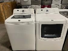 Laveuse sécheuse top load blanches grande capacité Maytag