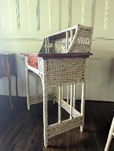 Antique Wicker Desk and Chair - Photo 4