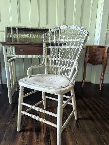 Antique Wicker Desk and Chair - Photo 7