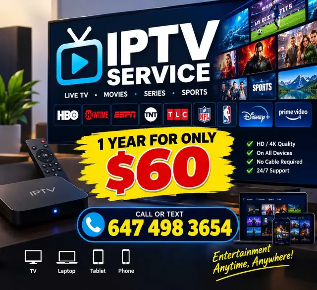 IPTV SERVICES 1 YEAR/$60!
