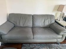 Grey Leather Sofa Set with matching Carpet - Photo 3