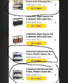 brand new in box queen and king  bed frames 1 blue 1grey